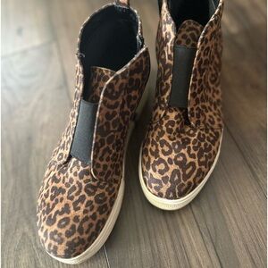 Platform Leopard Sneaker Hightop Booties